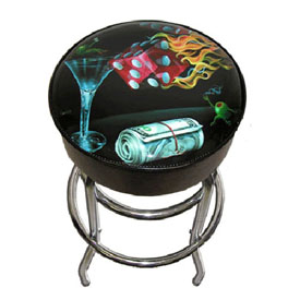 Michael Godard Shootin The Wad Bar Stool 30", GODBS-06